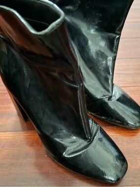 Jessica Simpson Black Patent Ankle Boots with Block Heel